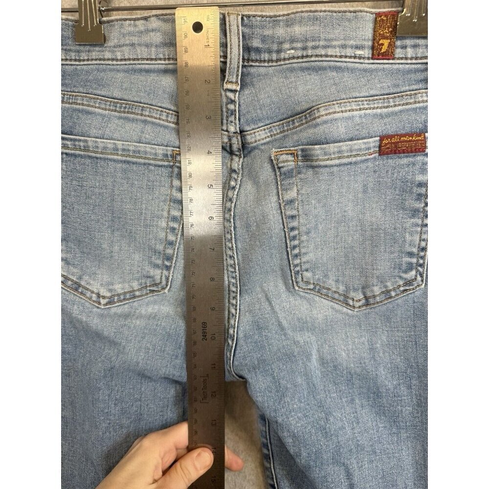 Seven 7 For All Mankind The Ankle Skinny Jeans Sz 25 Mid Rise Light Wash EUC - Picture 9 of 15